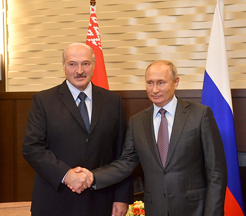 Аляксандр Лукашэнка і Уладзімір Пуцін 21 верасня на перагаворах у Сочы